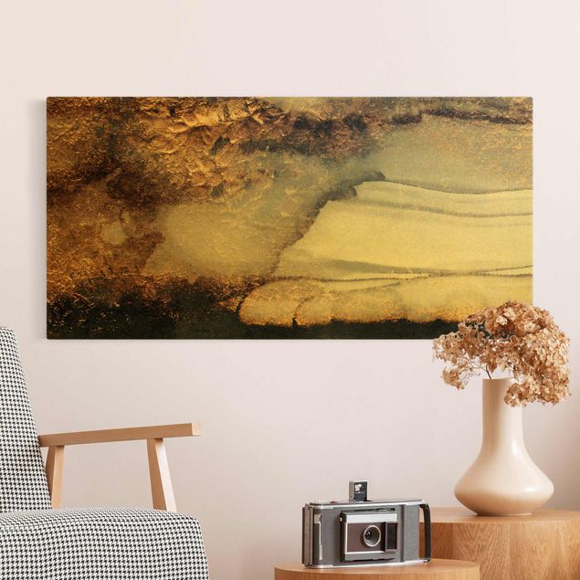 Canvas print gold - Golden Marble Painted