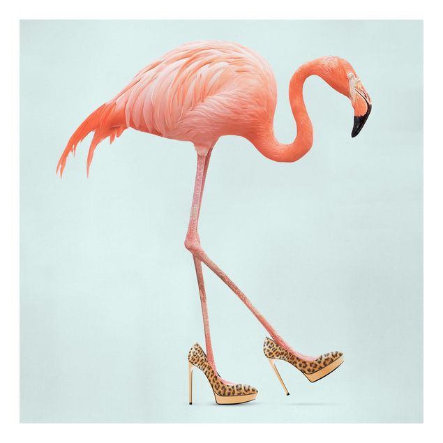 Print on canvas - Flamingo With High Heels