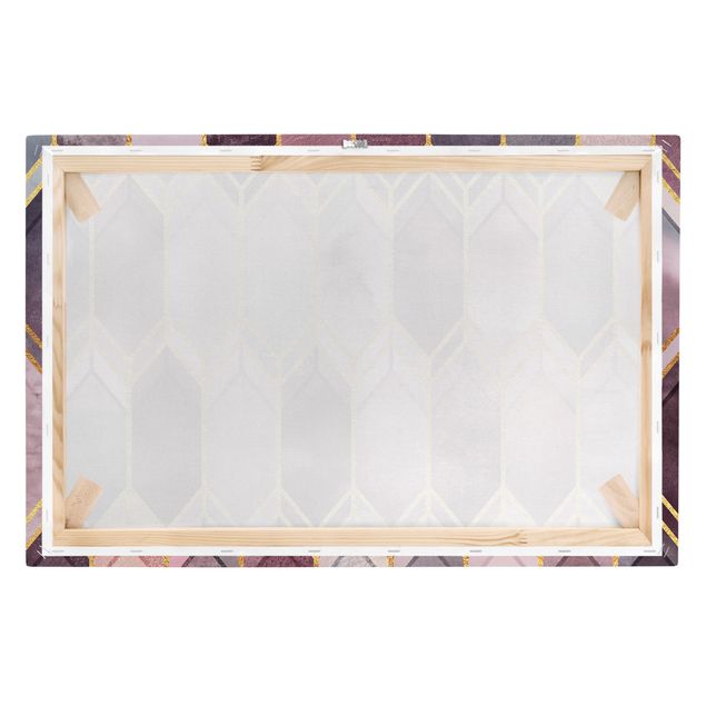 Canvas print - Stained Glass Geometric Rose Gold