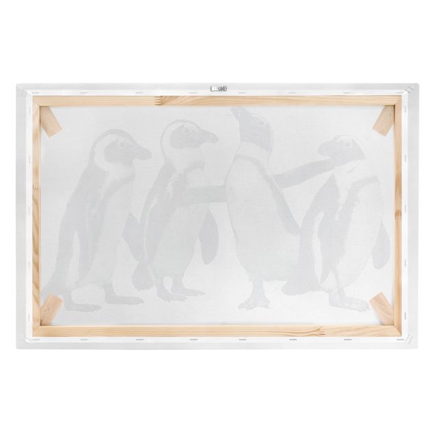 Canvas print - Illustration Penguins Black And White Watercolour