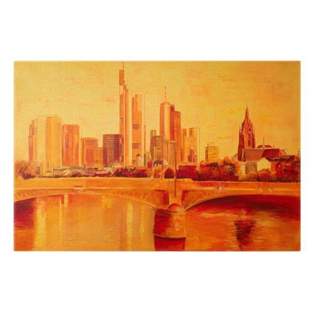 Canvas print gold - Skyline Frankfurt