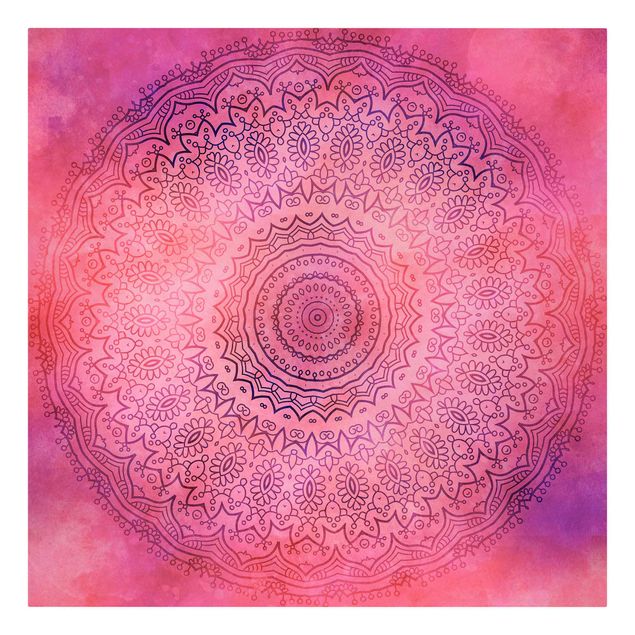 Print on canvas - Watercolour Mandala Light Pink Violet