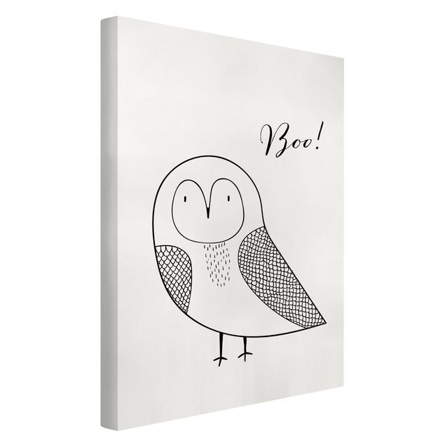 Print on canvas - Owl Boo Drawing