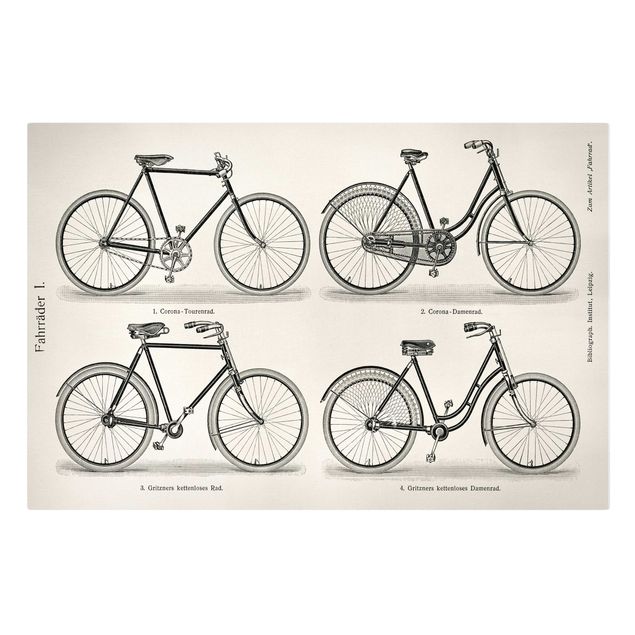 Print on canvas - Vintage Poster Bicycles