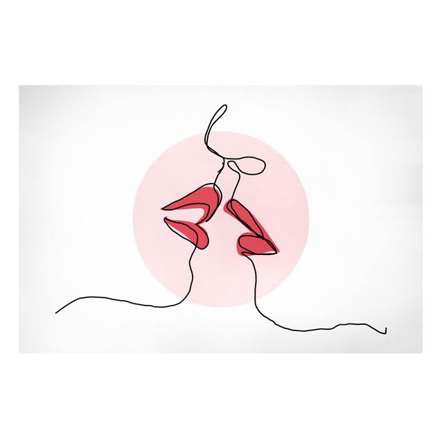 Canvas print - Lips Kiss Line Art