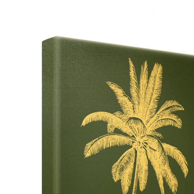 Canvas print gold - Illustration Palm Trees On Green