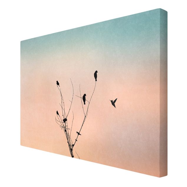 Print on canvas - Birds In Front Of Rose Sun II
