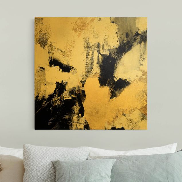 Canvas print gold - Golden Collage