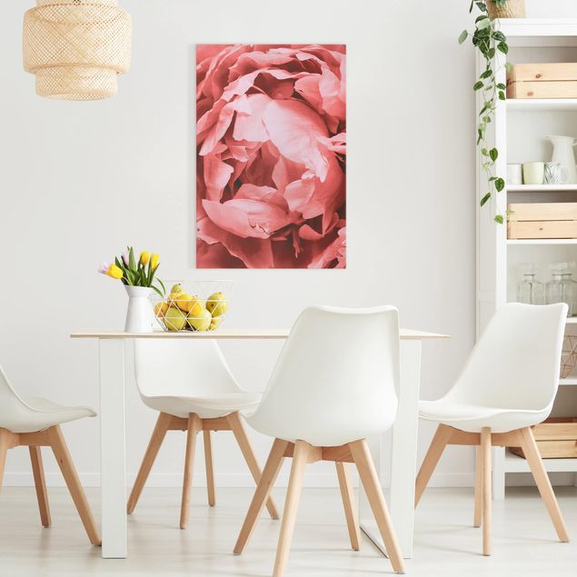 Canvas print - Peony Blossom Coral