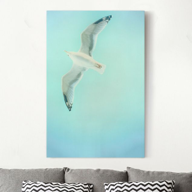 Print on canvas - Blue Sky With Seagull