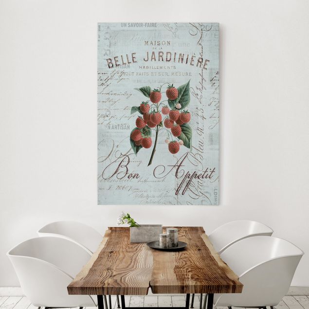 Print on canvas - Shabby Chic Collage - Raspberry