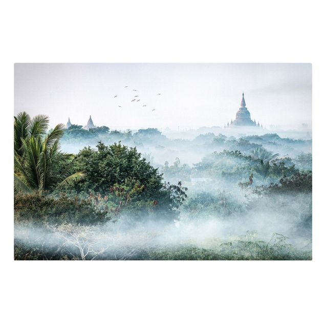 Print on canvas - Morning Fog Over The Jungle Of Bagan