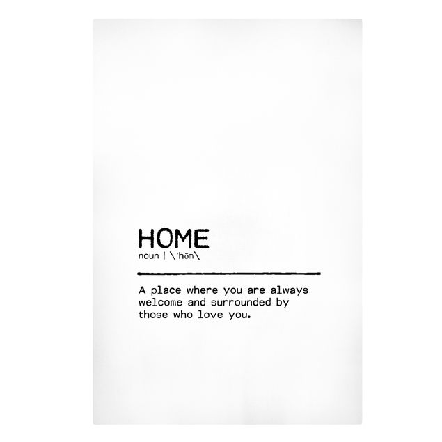 Canvas print - Definition Home Welcome