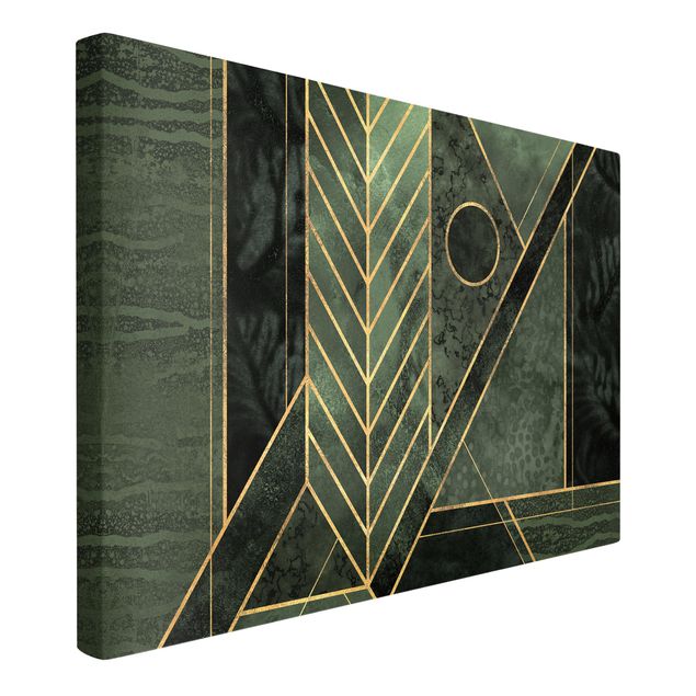 Canvas print - Geometric Shapes Emerald Gold