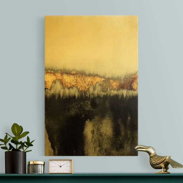 Canvas print gold - Gold Traces In Watercolour
