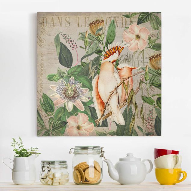 Print on canvas - Colonial Style Collage - Galah