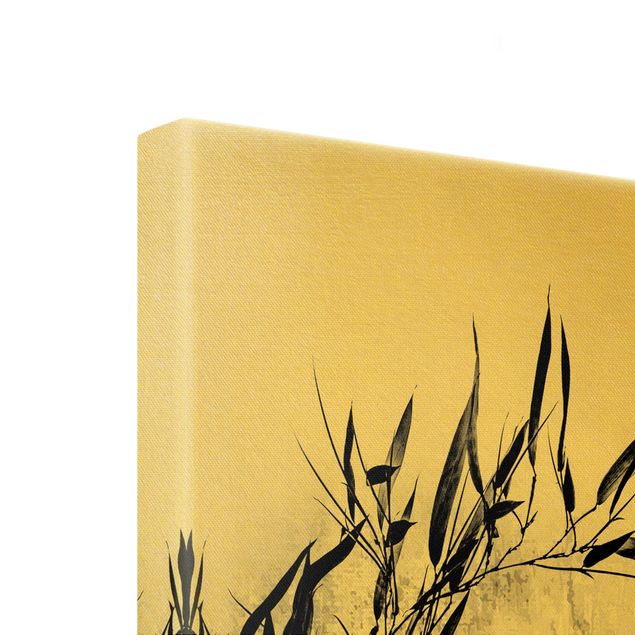 Canvas print gold - Graphical Plant World - Black Bamboo