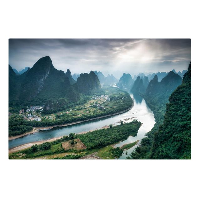Print on canvas - View Of Li River And Valley