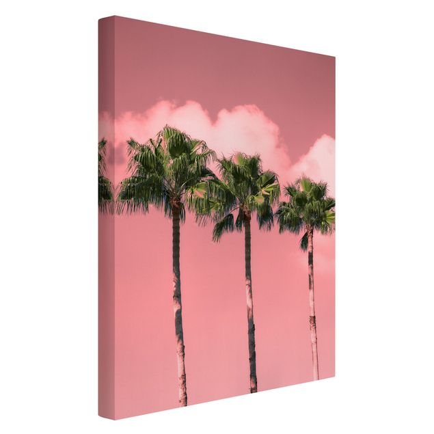Print on canvas - Palm Trees Against Sky Pink