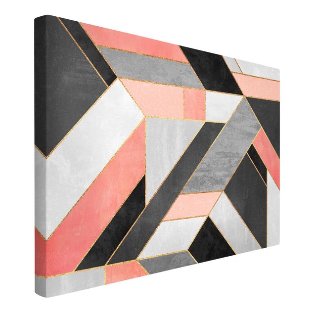 Canvas print - Geometry Pink And Gold