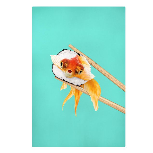 Canvas print - Sushi With Goldfish