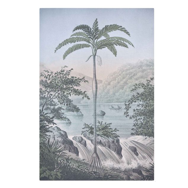 Print on canvas - Vintage Illustration - Landscape With Palm Tree