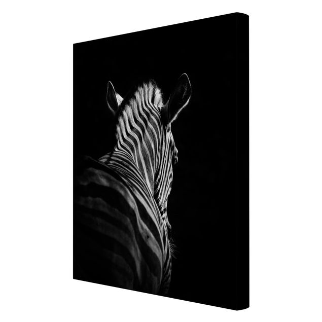 Print on canvas - Dark Zebra Silhouette