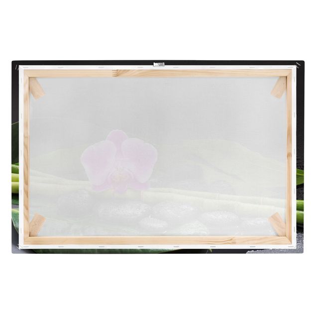 Print on canvas - Green Bamboo With Orchid Flower