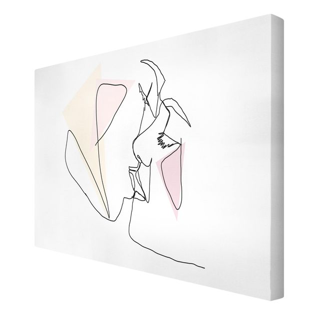Canvas print - Kiss Faces Line Art