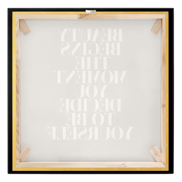 Canvas print gold - Be yourself Coco Chanel Black
