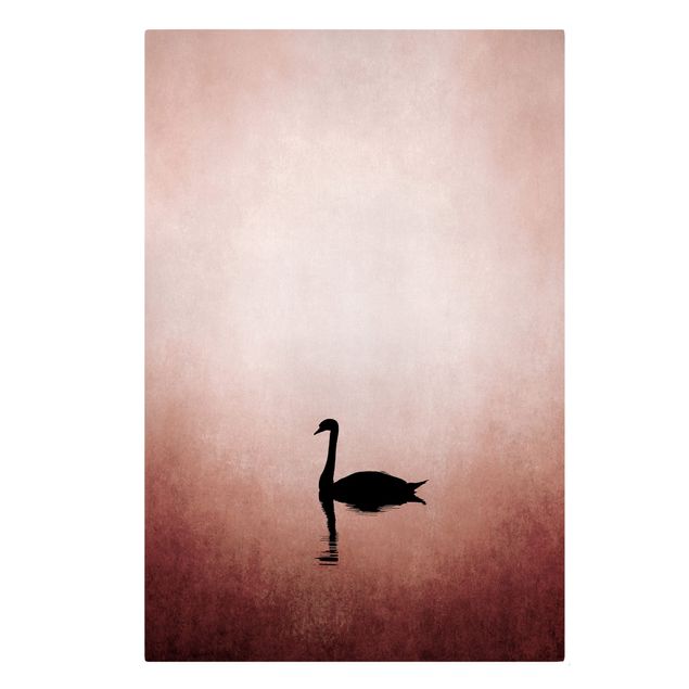 Print on canvas - Swan In Sunset