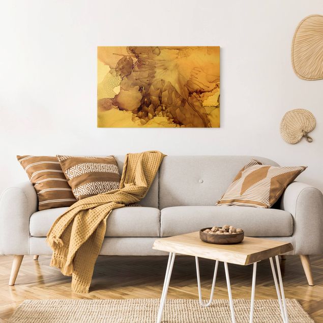 Canvas print gold - Golden Brown Explosion I