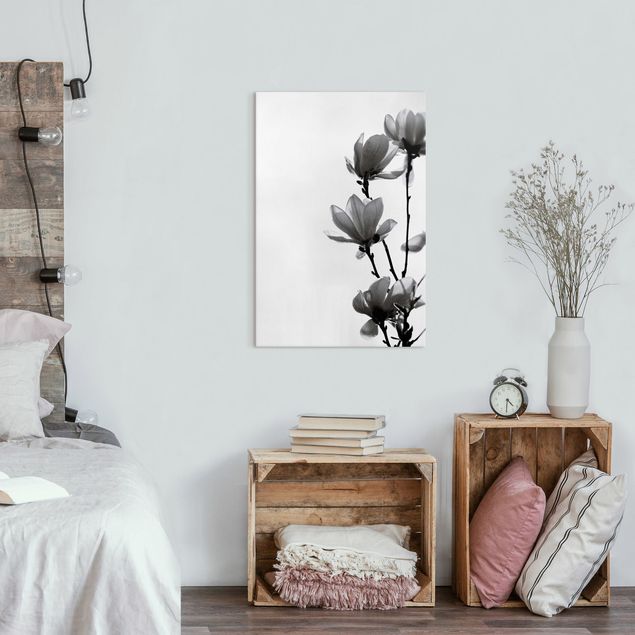 Canvas print - Herald Of Spring Magnolia Black And White