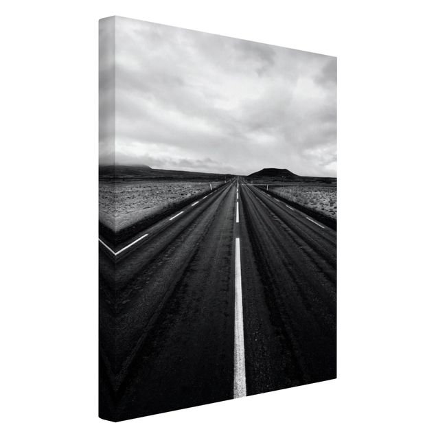 Canvas print - Straight Road In Iceland