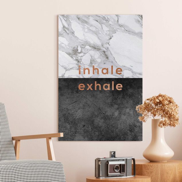 Canvas print - Inhale Exhale Copper And Marble