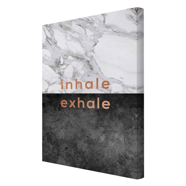 Canvas print - Inhale Exhale Copper And Marble