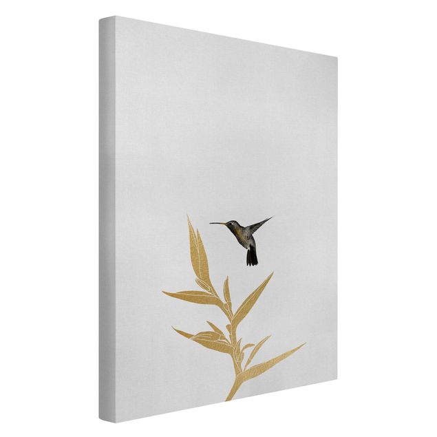 Canvas print - Hummingbird And Tropical Golden Blossom II