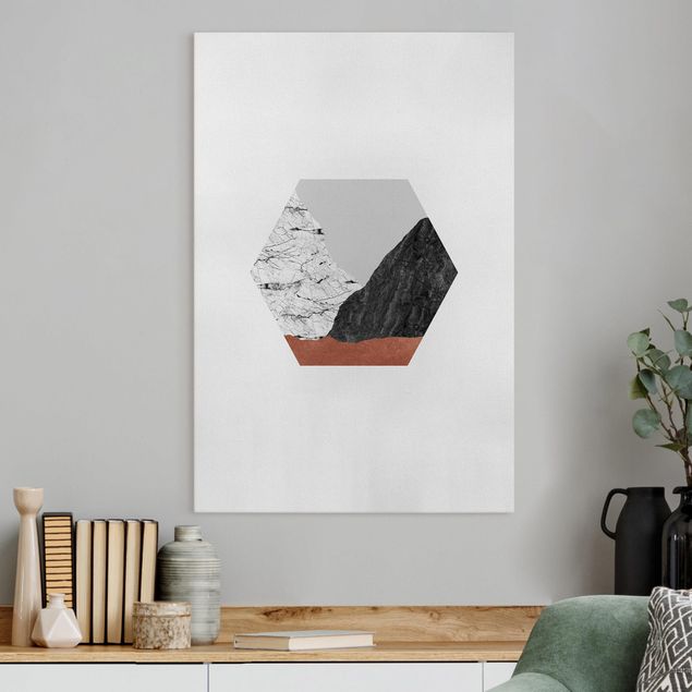 Canvas print - Copper Mountains Hexagonal Geometry