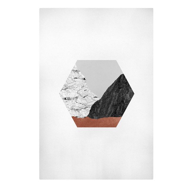 Canvas print - Copper Mountains Hexagonal Geometry