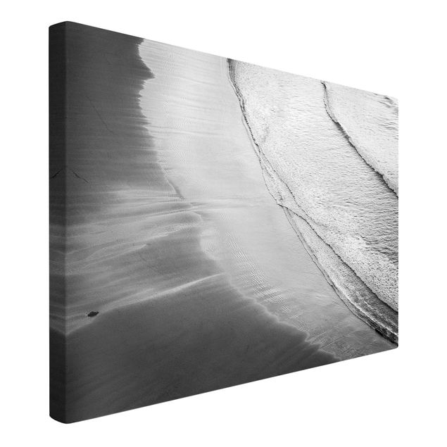 Canvas print - Soft Waves On The Beach Black And White