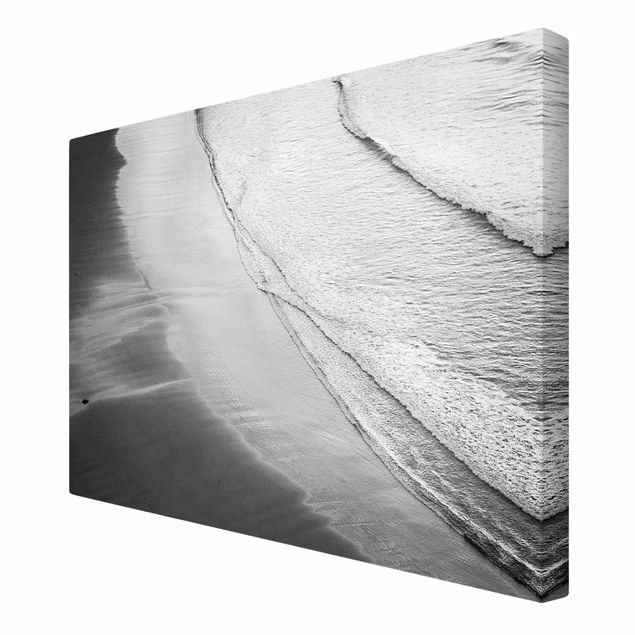 Canvas print - Soft Waves On The Beach Black And White