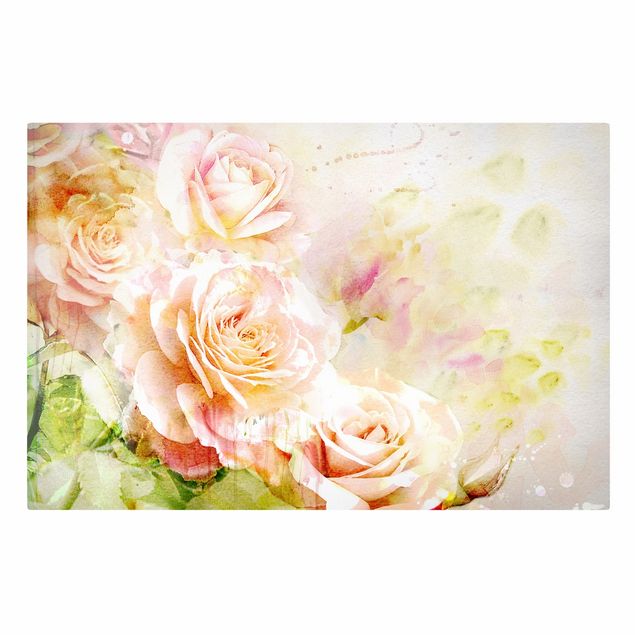 Print on canvas - Watercolour Rose Composition