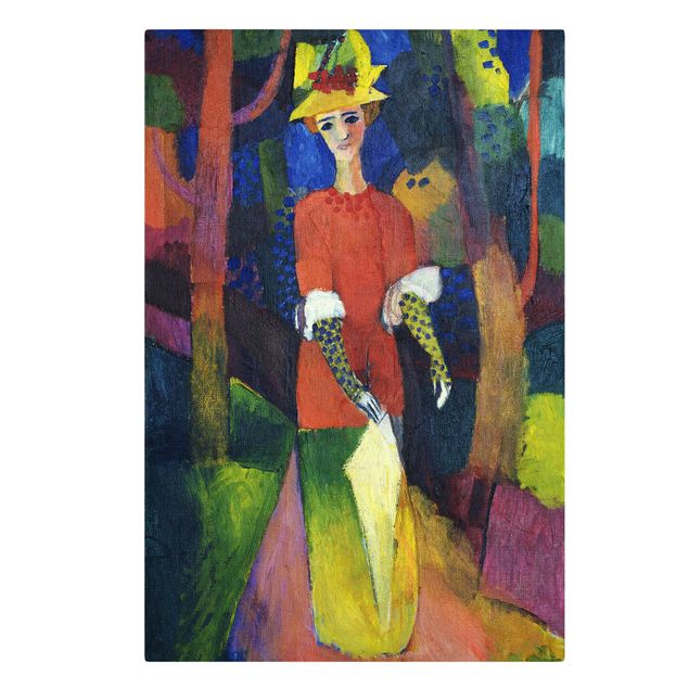 Print on canvas - August Macke - Woman in Park