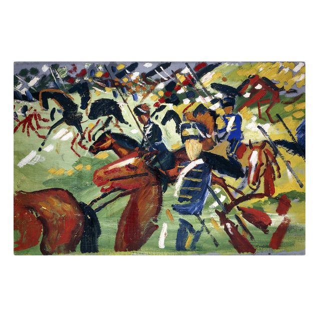 Print on canvas - August Macke - Hussars On A Sortie