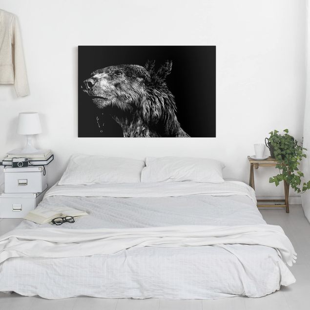 Print on canvas - Bear In The Dark