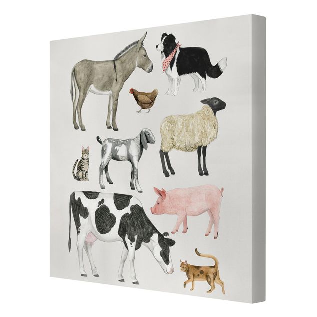 Print on canvas - Farm Animal Family II