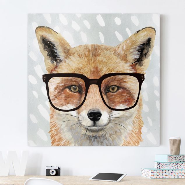 Print on canvas - Animals With Glasses - Fox