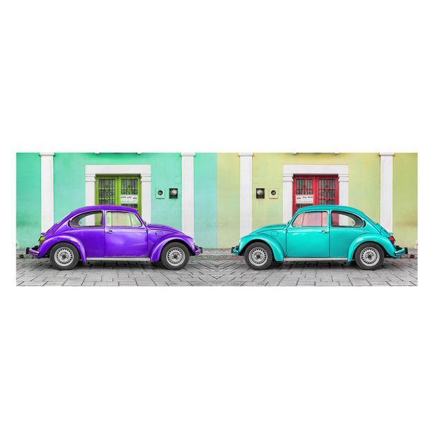 Print on canvas - Beetles Purple Turquoise