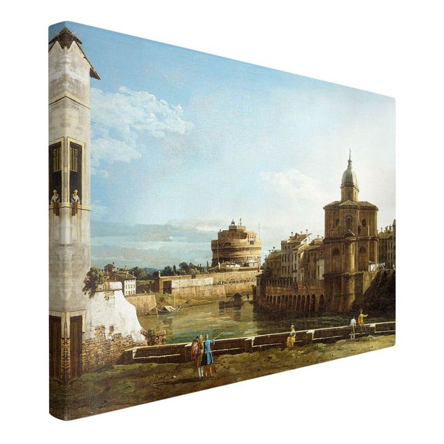 Print on canvas - Bernardo Bellotto - View of Rome on the Banks of the Tiber