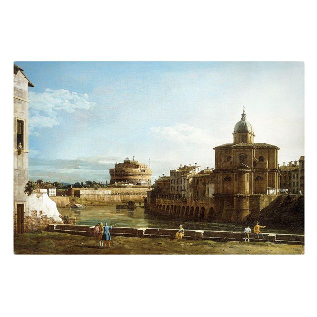 Print on canvas - Bernardo Bellotto - View of Rome on the Banks of the Tiber